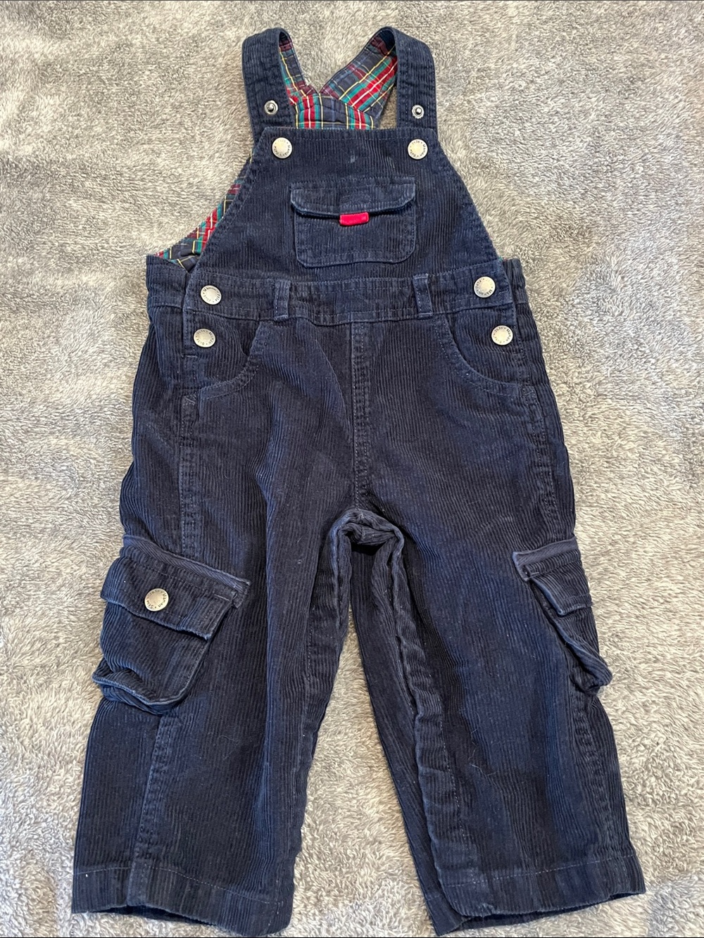 💕 2/$15 Sz 12-18M Navy Corduroy Overalls